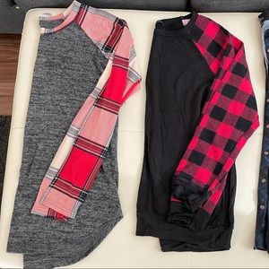 plaid style small long sleeve shirts